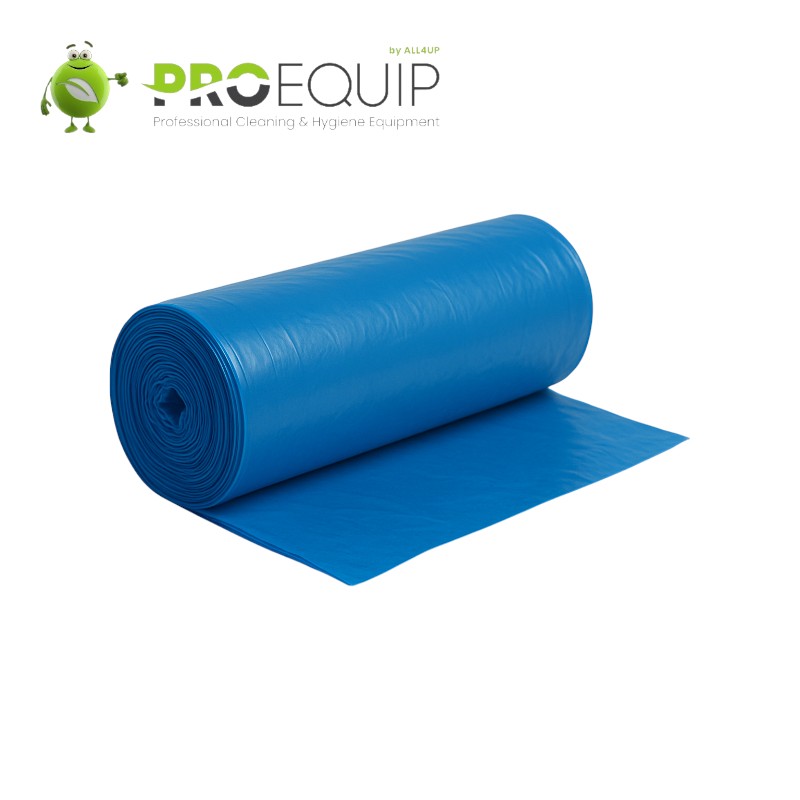 HDPE vuilniszak - 150L - 90x120cm - T35 - Blauw - Rol van 20 zakken (verpakking van 10 rollen)